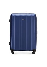 Wittchen - Duża walizka z polikarbonu fakturowana granatowa. Kolor: niebieski. Materiał: guma. Styl: klasyczny #1