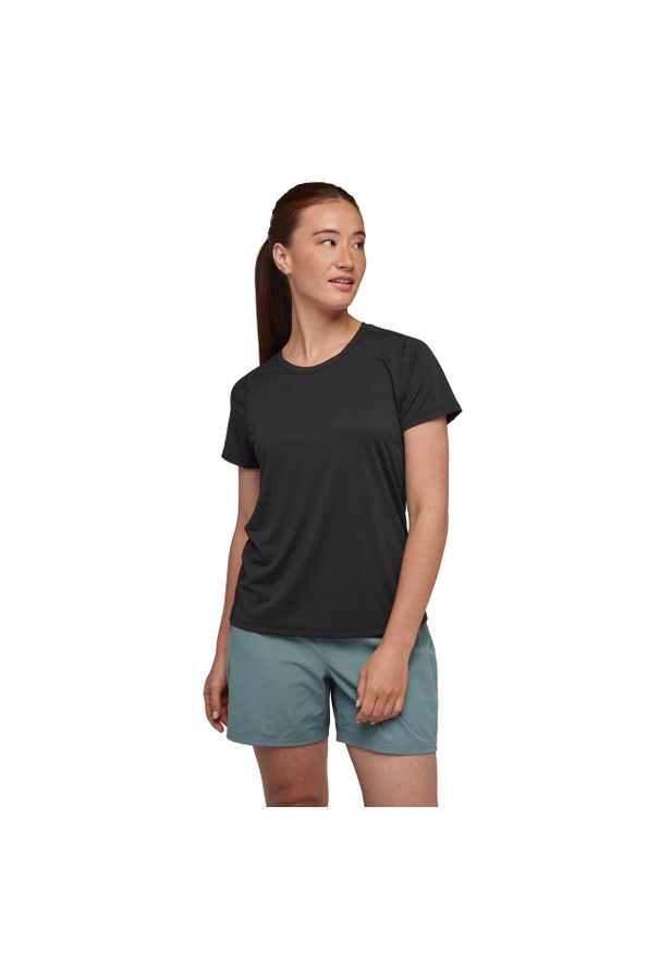 Koszulka turystyczna damska Black Diamond Lightwire SS Tech. Kolor: czarny. Sport: turystyka piesza