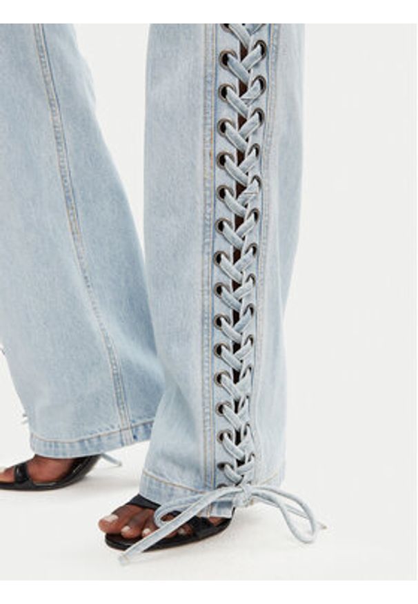 ROTATE Jeansy 1141831468 Niebieski Wide Leg. Kolor: niebieski