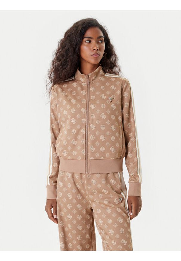 Guess Bluza V5YQ07 K0282 Brązowy Regular Fit. Kolor: brązowy. Materiał: syntetyk