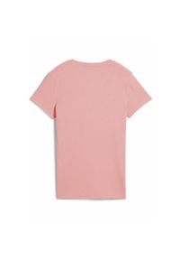 Puma - Damska koszulka prążkowana ESS ELEVATED PUMA Pink Fruit. Kolor: różowy. Materiał: prążkowany. Wzór: haft