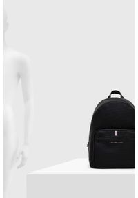TOMMY HILFIGER - Tommy Hilfiger plecak męski kolor czarny duży gładki. Kolor: czarny. Wzór: gładki #4