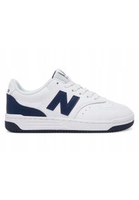 New Balance - BUTY NEW BALANCE GSB80WB juniorki sportowe sneakersy skórzane. Kolor: biały. Materiał: skóra. Sport: turystyka piesza