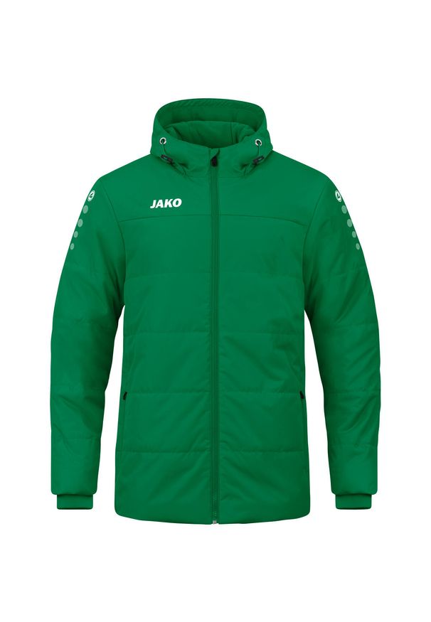Kurtka puchowa Jako Coach Team. Kolor: zielony. Materiał: puch