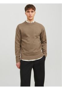 Jack & Jones - Jack&Jones Sweter 12236774 Brązowy Regular Fit. Kolor: brązowy. Materiał: bawełna, syntetyk