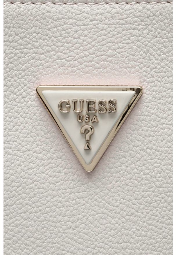 Guess - GUESS Biała torebka damska Meridian II. Kolor: beżowy. Materiał: skórzane. Styl: elegancki, casual