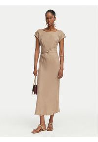 Guess Sukienka codzienna W6GK50 W1950 Beżowy ciemny Regular Fit. Okazja: na co dzień. Kolor: beżowy. Materiał: lyocell, wiskoza. Typ sukienki: proste. Styl: casual #3