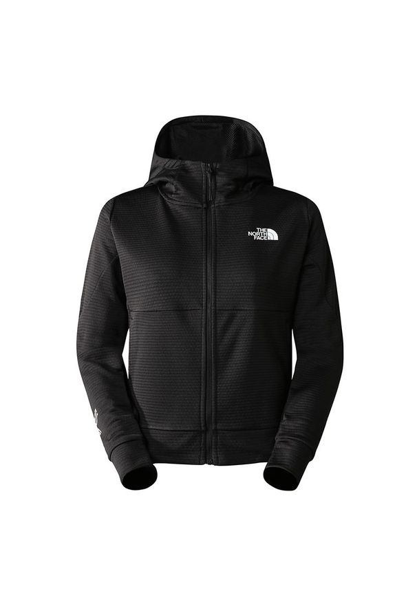 Bluza The North Face MA Full Zip Fleece 0A824SJK31 - czarna. Okazja: na spacer. Typ kołnierza: kaptur. Kolor: czarny. Materiał: materiał, poliester. Wzór: aplikacja. Sport: turystyka piesza