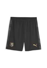 Puma - Szorty piłkarskie Stade Rennais F.C. PUMA Black Matte Gold Beige. Kolor: czarny, beżowy, wielokolorowy, żółty. Sport: piłka nożna