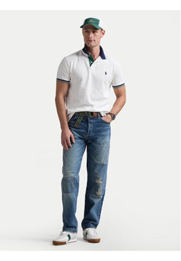 Polo Ralph Lauren Polo 710963479001 Biały Custom Slim Fit. Typ kołnierza: polo. Kolor: biały. Materiał: bawełna