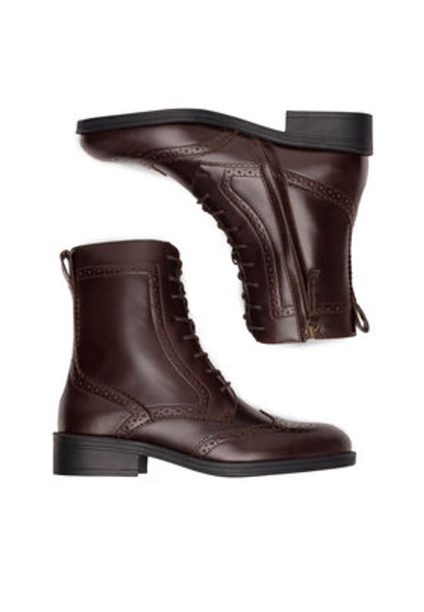 Gino Rossi Botki PIA-116099 Brązowy. Kolor: brązowy. Materiał: skóra
