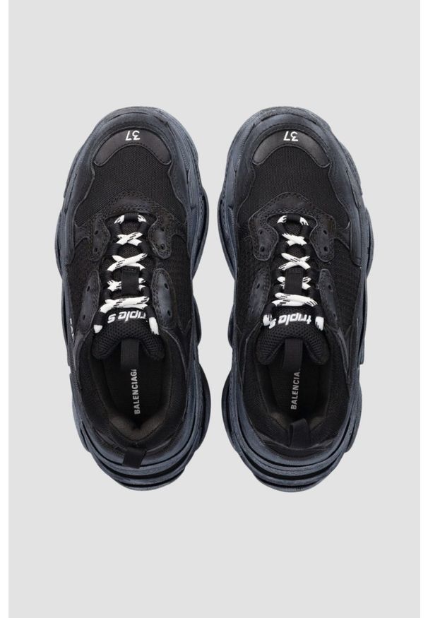 Balenciaga - BALENCIAGA Czarne sneakersy TRIPLE S, Rozmiar 35. Kolor: czarny