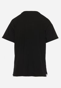 Born2be - Czarny Bawełniany T-shirt z Ozdobnym Nadrukiem Jalliana. Okazja: na co dzień. Kolor: czarny. Materiał: bawełna. Wzór: nadruk. Styl: casual #3