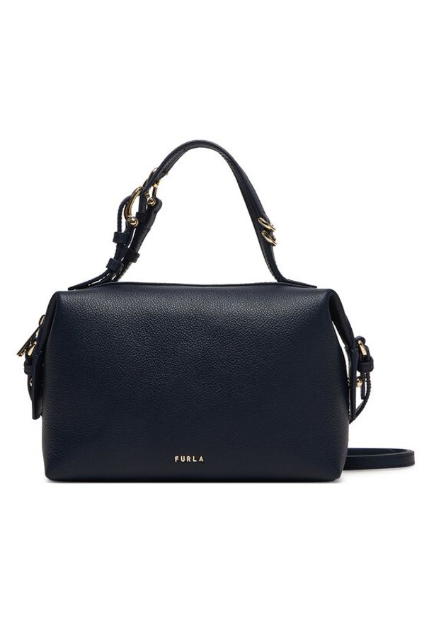 Furla Torebka Double Mini WE00870 BX3036 KH 4852S Granatowy. Kolor: niebieski. Materiał: skórzane