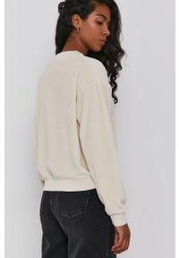 Calvin Klein Jeans Bluza damska kolor kremowy gładka. Okazja: na co dzień. Kolor: beżowy. Materiał: dzianina. Długość rękawa: długi rękaw. Długość: długie. Wzór: gładki. Styl: casual #2