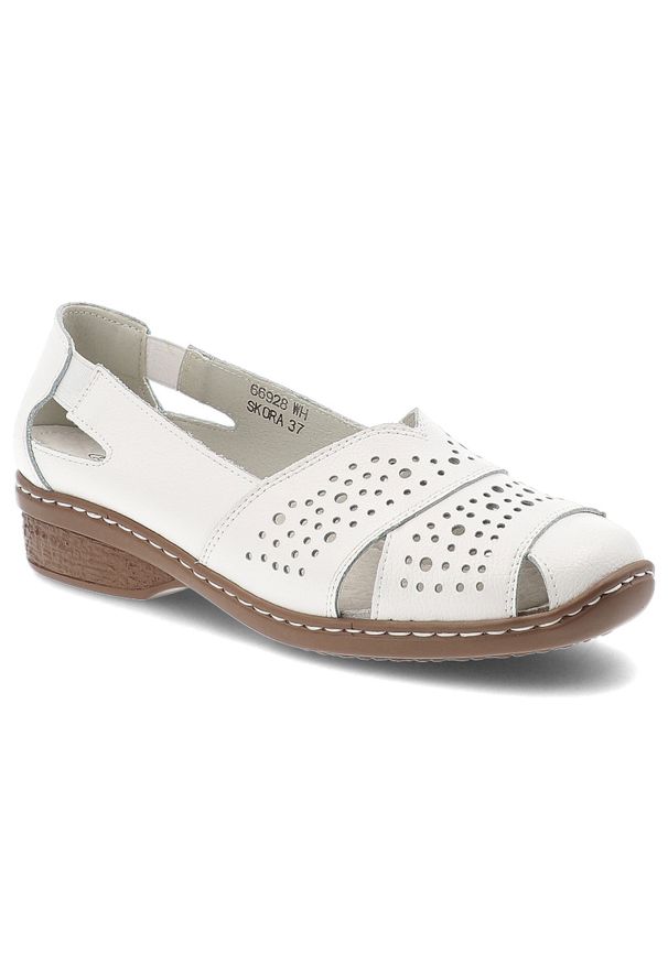 Półbuty damskie Vinceza, cholewka ze skóry naturalnej licowej z perforacją wsuwane na płaskiej podeszwie, białe, 66928. Okazja: na co dzień. Zapięcie: bez zapięcia. Kolor: biały. Szerokość cholewki: normalna. Wzór: ażurowy. Materiał: skóra. Sezon: lato. Obcas: na płaskiej podeszwie. Styl: elegancki, klasyczny, casual