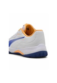 Puma - Buty do padla NOVA Smash PUMA White Vivid Blue Heat Fire Black Orange. Kolor: wielokolorowy, pomarańczowy, żółty, biały, niebieski. Materiał: syntetyk. Szerokość cholewki: normalna