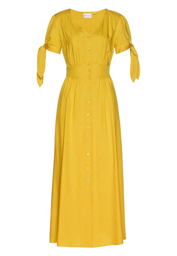 Sukienka z wiskozy bonprix żółty kanarkowy. Kolor: żółty. Materiał: wiskoza