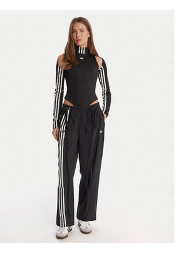 Adidas - adidas Spodnie dresowe Ribbon Parachute JV9727 Czarny Loose Fit. Kolor: czarny. Materiał: syntetyk