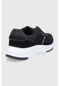 Calvin Klein Buty kolor czarny. Nosek buta: okrągły. Zapięcie: sznurówki. Kolor: czarny. Materiał: guma, włókno, materiał #3