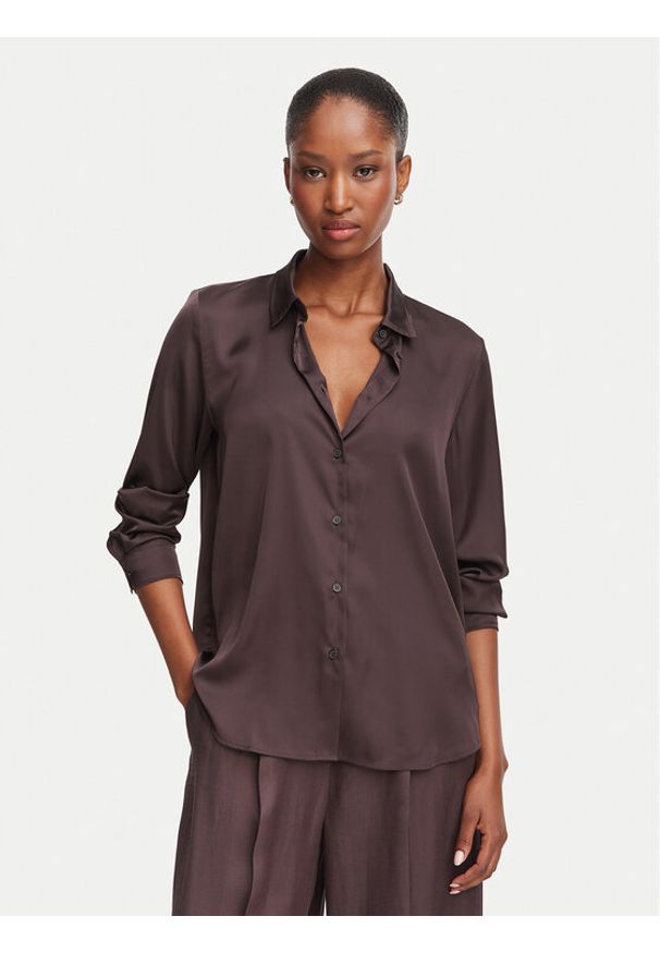 Marella Koszula Edro 2625116081 Brązowy ciemny Regular Fit. Kolor: brązowy. Materiał: syntetyk