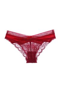 Intica - Figi z koronką na co dzień i specjalne okazje Olevia. Kolor: czerwony. Materiał: koronka. Wzór: koronka