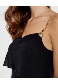CRISTINAEFFE MILANO - Sukienka maxi na złotych ramiączkach. Kolor: czarny. Długość rękawa: na ramiączkach. Długość: maxi #3