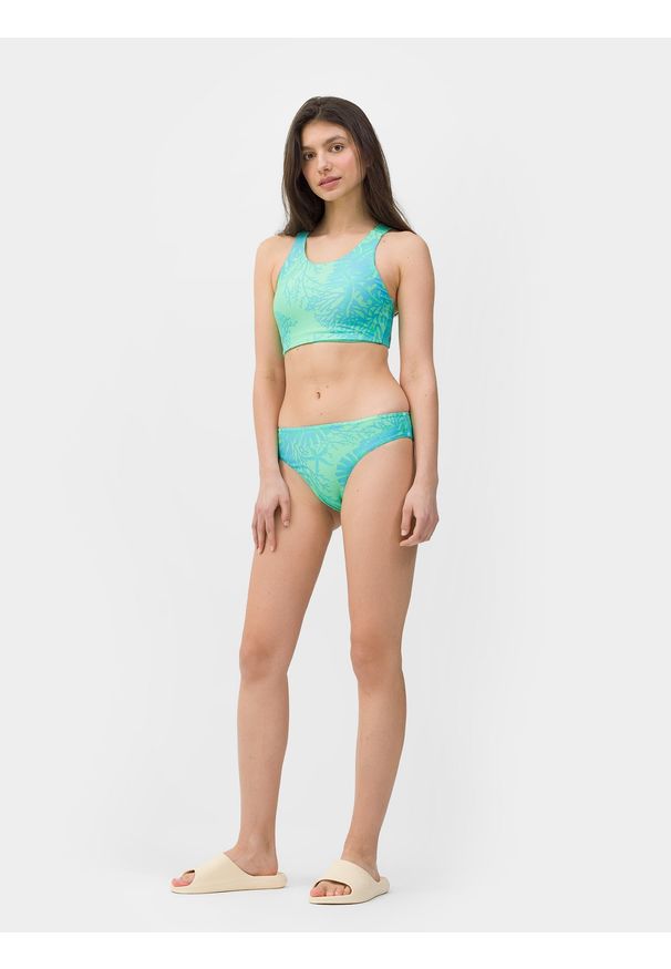 4f - 4F Dół od bikini damski XS. Stan: podwyższony. Kolor: wielokolorowy. Materiał: materiał, dzianina, włókno. Wzór: gładki