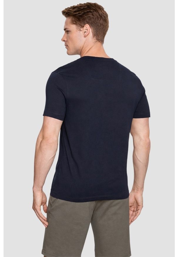 Aeronautica Militare - AERONAUTICA MILITARE Granatowy bawełniany męski t-shirt, Rozmiar XXL. Okazja: na co dzień. Kolor: niebieski. Materiał: bawełna. Styl: casual, klasyczny