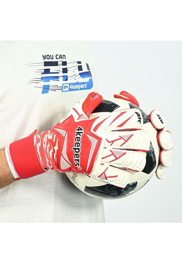 4KEEPERS - Rękawice bramkarskie męskie 4keepers FORCE V4.25 RF2G. Kolor: czerwony