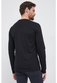 Trussardi Jeans - Trussardi - Longsleeve bawełniany. Kolor: czarny. Materiał: bawełna. Długość rękawa: długi rękaw. Wzór: gładki #3