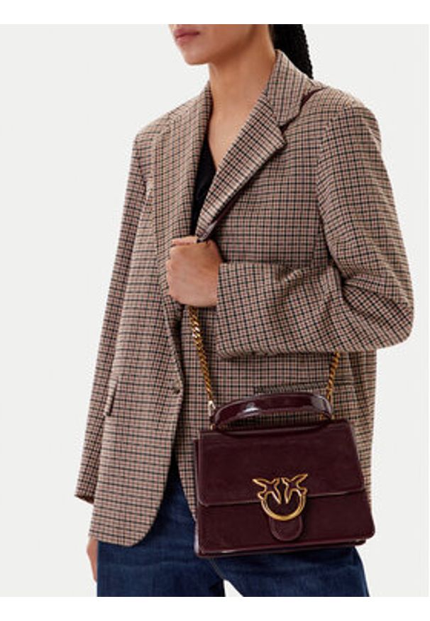 Pinko - PINKO Torebka Love One Top Handle Classic Light PE 25 PLTT 100066 A1UV Y1HQ Bordowy. Kolor: czerwony. Materiał: skórzane