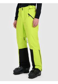 4f - 4F Spodnie narciarskie z szelkami membrana Dermizax 20000 męskie - zielone L. Kolor: żółty. Materiał: materiał. Technologia: Dermizax. Sezon: zima. Sport: narciarstwo #2