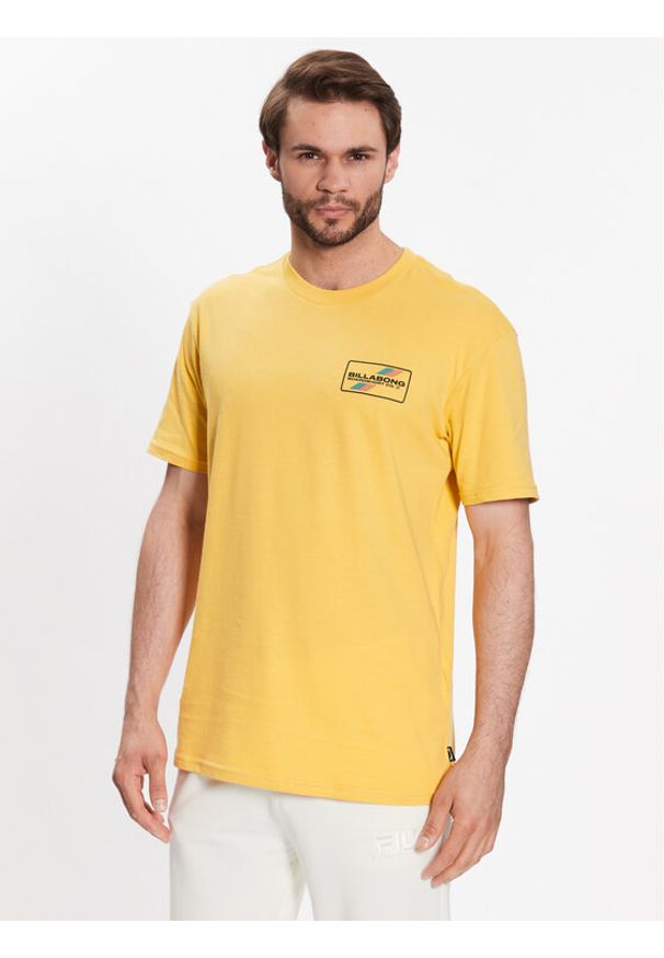 Billabong T-Shirt Walled ABYZT01700 Żółty Regular Fit. Kolor: żółty. Materiał: bawełna