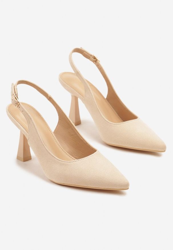 Born2be - Beżowe Sandały Slingback Vices na Obcasie Typu Klepsydra Loresall. Okazja: na co dzień. Kolor: beżowy. Obcas: na obcasie. Styl: klasyczny, casual, elegancki. Wysokość obcasa: średni