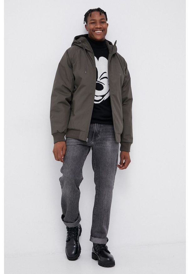 Volcom - Kurtka. Kolor: zielony. Materiał: materiał. Długość rękawa: raglanowy rękaw