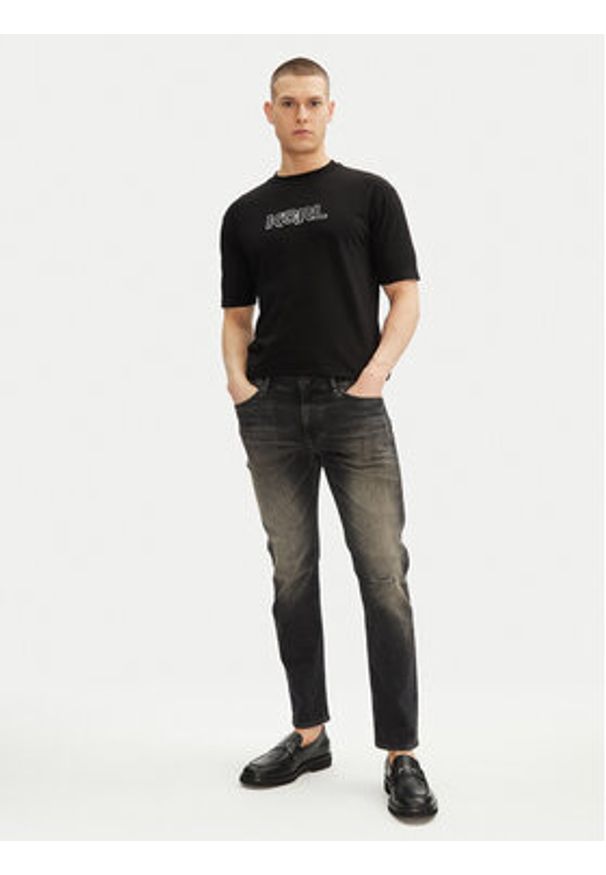 Karl Lagerfeld - KARL LAGERFELD T-Shirt 755156 552235 Czarny Regular Fit. Typ kołnierza: dekolt w karo. Kolor: czarny. Materiał: bawełna