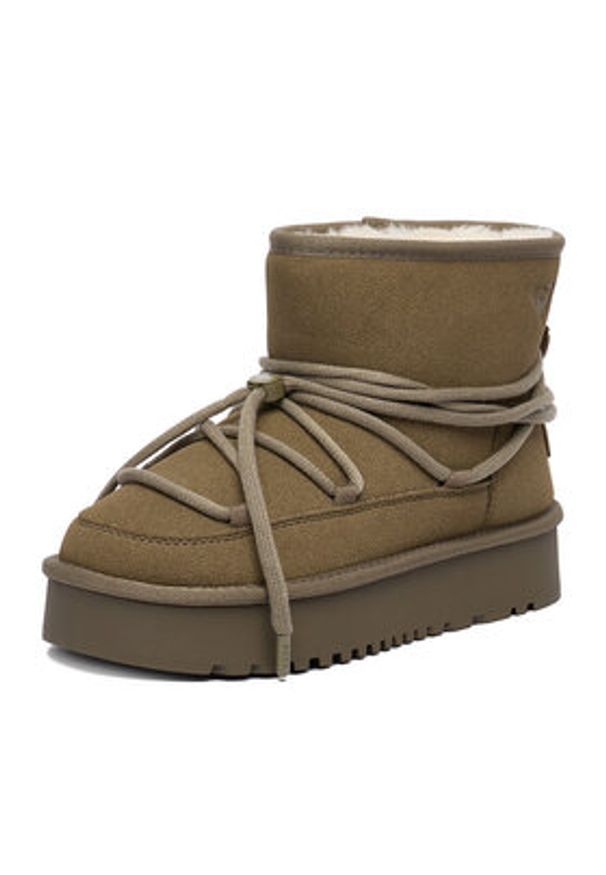 Roxy Śniegowce CEO-HDR2503-3 Khaki. Kolor: brązowy. Materiał: materiał