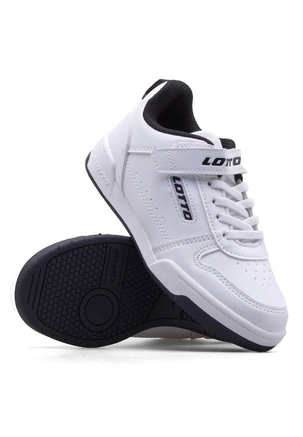 Buty sportowe dziecięce LOTTO TOCO BC K sneakersy. Kolor: biały. Materiał: syntetyk, materiał