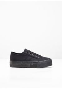 Sneakersy na podeszwie platformie bonprix czarny. Kolor: czarny. Obcas: na platformie #1