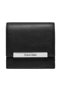 Calvin Klein Mały Portfel Damski K60K612206 Czarny. Kolor: czarny. Materiał: skóra