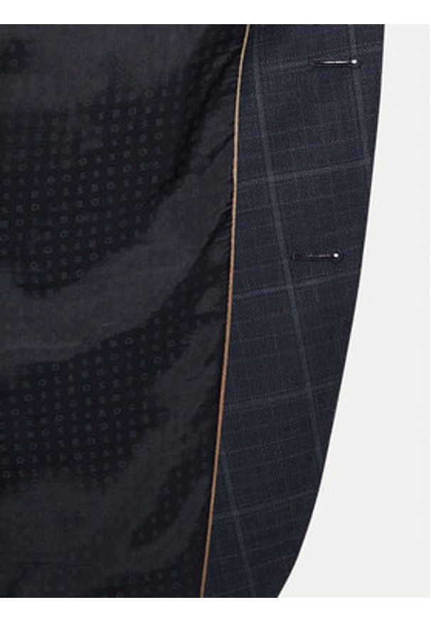 BOSS Garnitur H-Huge 50518097 Granatowy Slim Fit. Kolor: niebieski. Materiał: wełna
