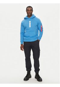 Alpha Industries Bluza Puff Print 146338 Niebieski Regular Fit. Kolor: niebieski. Materiał: bawełna. Wzór: nadruk #5