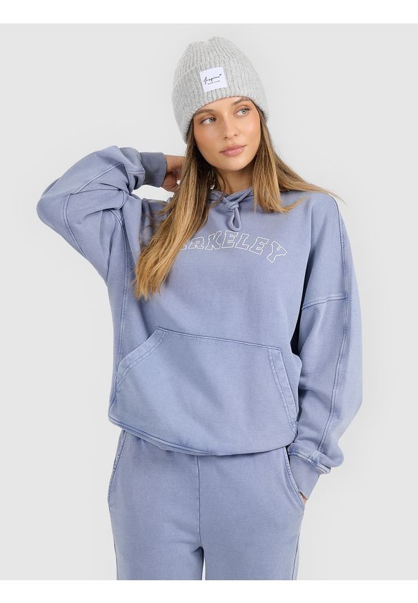 4f - 4F Bluza dresowa nierozpinana z kapturem damska - niebieska S. Okazja: na co dzień. Typ kołnierza: kaptur. Kolor: niebieski. Materiał: dresówka. Styl: casual