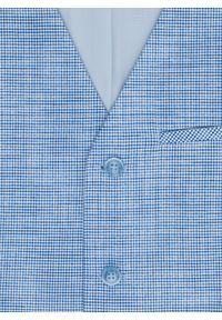 Pako Lorente - PAKO LORENTE – Jednorzędowa kamizelka męska w drobną kratę. Materiał: poliester, bawełna, elastan #8