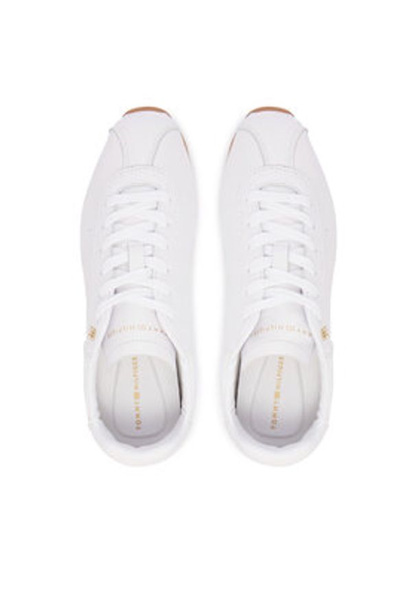 TOMMY HILFIGER - Tommy Hilfiger Sneakersy Th Low Profile Runner FW0FW08951 Biały. Kolor: biały. Materiał: skóra