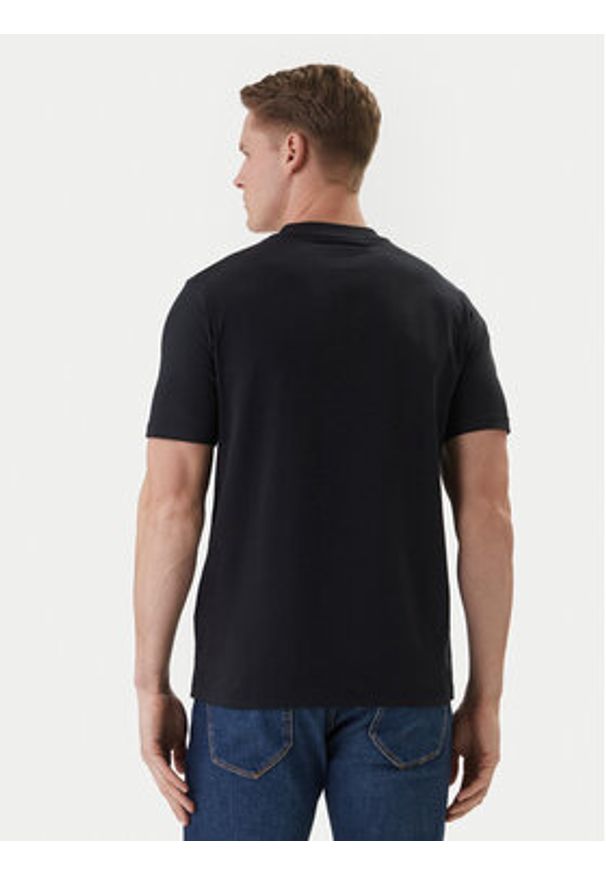 Karl Lagerfeld - KARL LAGERFELD T-Shirt 755047 562235 Granatowy Regular Fit. Typ kołnierza: dekolt w karo. Kolor: niebieski. Materiał: bawełna