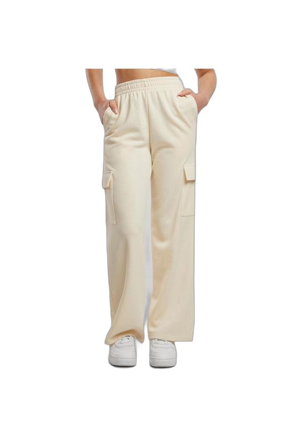 Damskie spodnie dresowe loose fit Urban Classics. Kolor: biały. Materiał: dresówka. Długość: długie. Sport: bieganie