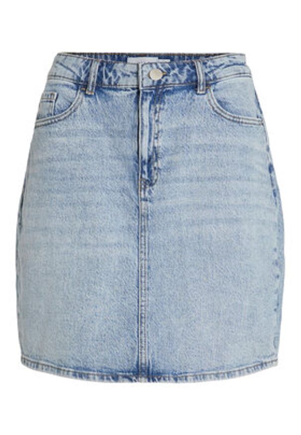 Vila Spódnica jeansowa Kaja 14084735 Niebieski Regular Fit. Kolor: niebieski. Materiał: jeans, bawełna