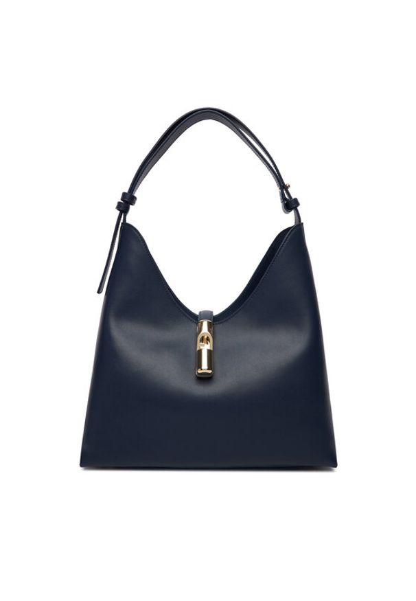 Furla Torebka Goccia M WB01499 BX3104 KH 4852S Granatowy. Kolor: niebieski. Materiał: skórzane